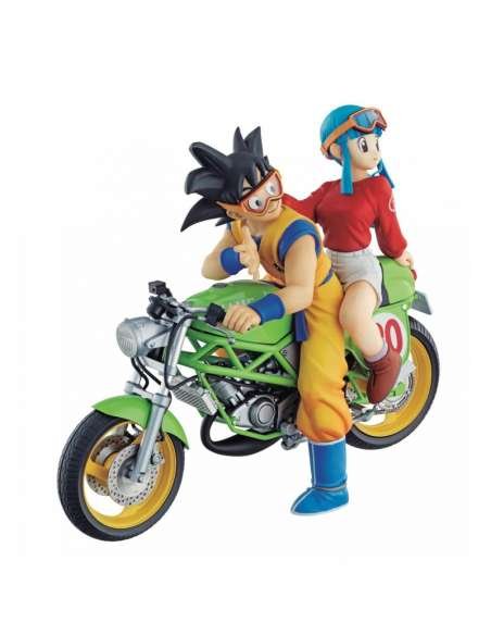DRAGON BALL Z. FIGURA SON GOKU & CHICHI EN MOTO 15CM DESKTOP REAL MCCOY