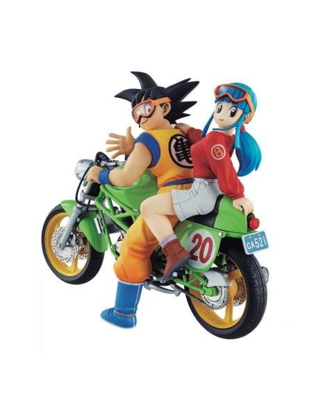DRAGON BALL Z. FIGURA SON GOKU & CHICHI EN MOTO 15CM DESKTOP REAL MCCOY