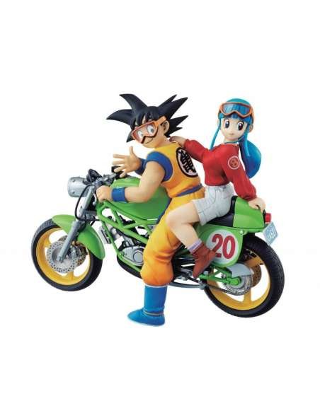 DRAGON BALL Z. FIGURA SON GOKU & CHICHI EN MOTO 15CM DESKTOP REAL MCCOY