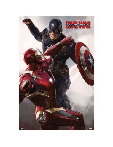 CIVIL WAR. PÓSTER 27 CAPTAIN AMERICA CIVIL WAR CAP VS IRON MAN 61 X 91,5 CM