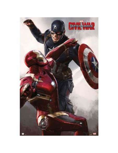 CIVIL WAR. PÓSTER 27 CAPTAIN AMERICA CIVIL WAR CAP VS IRON MAN 61 X 91,5 CM