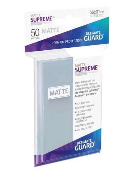 FUNDAS CARTAS. SUPREME UX MATE TRANSPARENTES (50 UN) 66X91MM