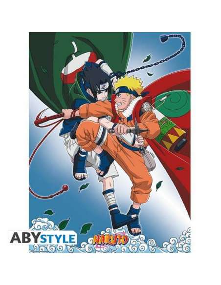 NARUTO. PÓSTER CHIBI NARUTO VS SASUKE (52x38)