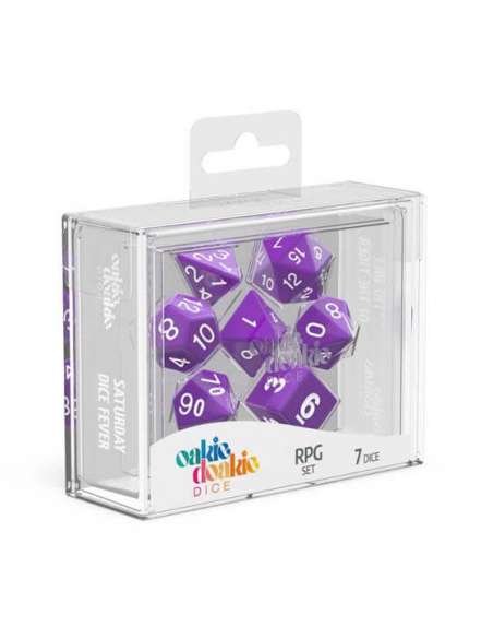 DADOS. SET 7 DADOS RPG SÓLIDOS COLOR MORADO (OAKIE DOAKIE)