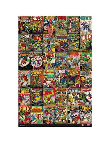MARVEL. PÓSTER 34 PORTADAS CLÁSICAS CÓMICS 61 X 91,5 CM