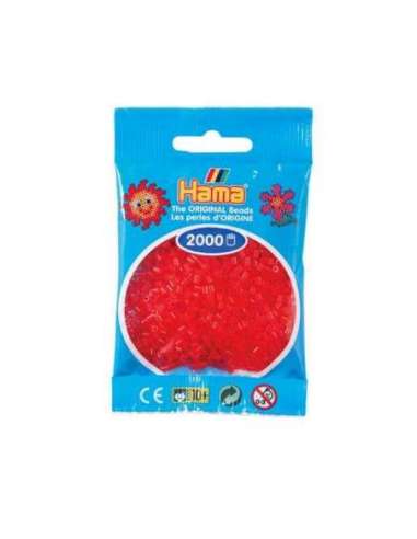 HAMA BEADS: BEADS MINI 2000 COLOR 13 ROJO TRANSLÚCIDO