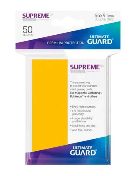 FUNDAS CARTAS. SUPREME UX AMARILLAS (50 UN) 66X91MM