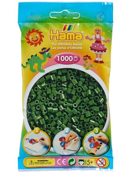 HAMA BEADS: BEADS MIDI 1000 COLOR 102 VERDE BOSQUE