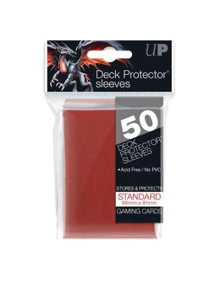 FUNDAS CARTAS. FUNDAS PROTECTORAS (ROJO) ESTÁNDAR PRO-GLOSS (50 UN) 66X91MM