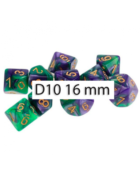 DADO. 10 CARAS GREEN PURPLE