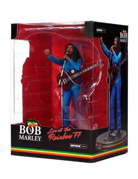 BOB MARLEY. FIGURA BOB MARLEY CONCIERTO RAINBOW 1977 18CM