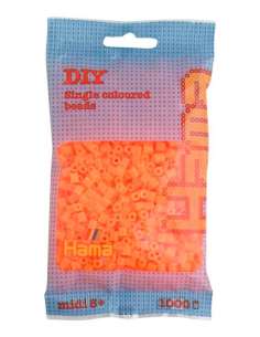 HAMA BEADS: BEADS MIDI 1000 COLOR 38 NARANJA NEÓN 2