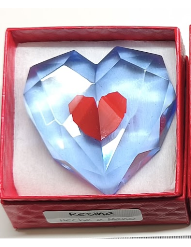 CORAZÓN VIDA EXTRA DE RESINA. 6 CM. HECHO A MANO