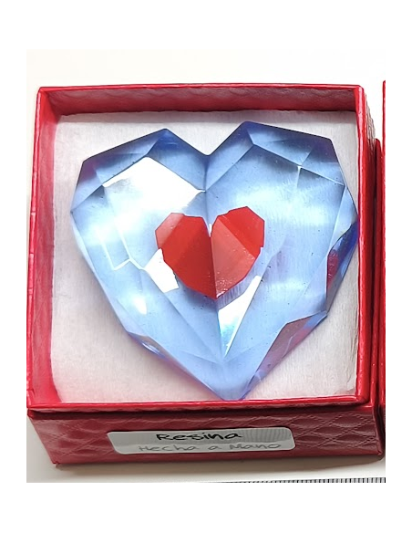 CORAZÓN VIDA EXTRA DE RESINA. 6 CM. HECHO A MANO