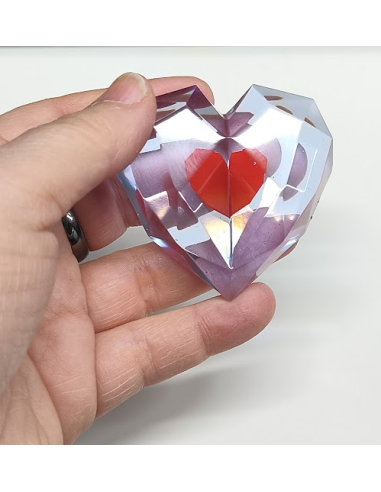 CORAZÓN VIDA EXTRA DE RESINA. 5 CM. HECHO A MANO