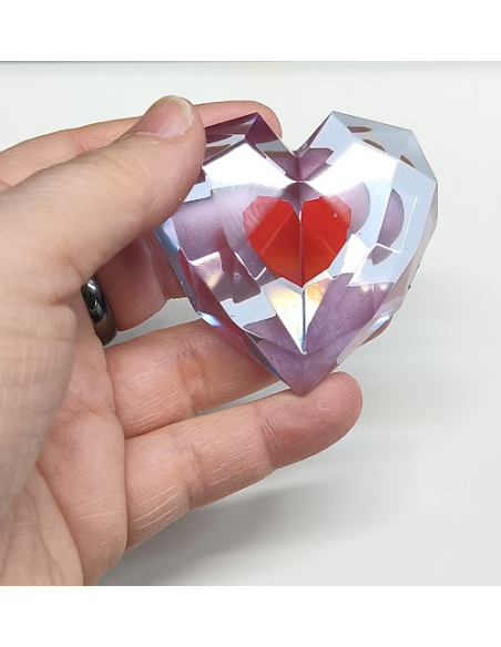 CORAZÓN VIDA EXTRA DE RESINA. 5 CM. HECHO A MANO