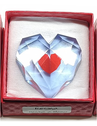 CORAZÓN VIDA EXTRA DE RESINA. 5 CM. HECHO A MANO