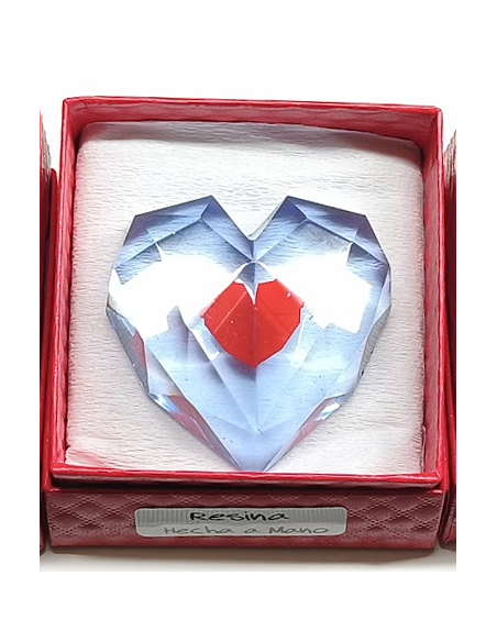 CORAZÓN VIDA EXTRA DE RESINA. 5 CM. HECHO A MANO