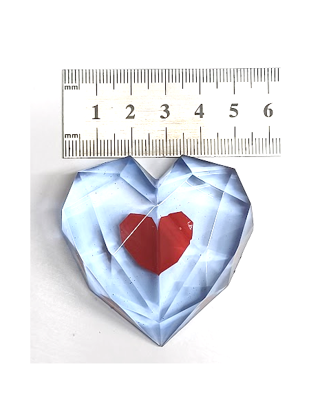 CORAZÓN VIDA EXTRA DE RESINA. 5 CM. HECHO A MANO