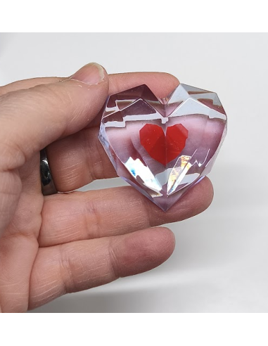 CORAZÓN VIDA EXTRA DE RESINA. 4 CM. HECHO A MANO