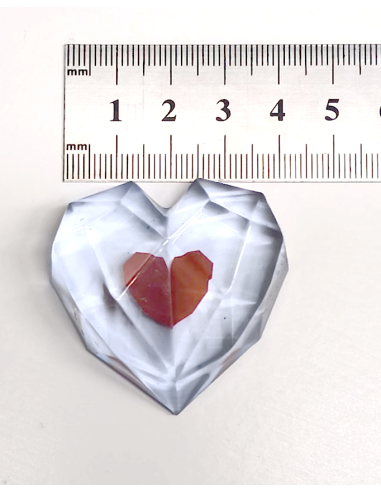 CORAZÓN VIDA EXTRA DE RESINA. 4 CM. HECHO A MANO