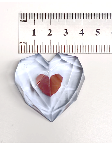 CORAZÓN VIDA EXTRA DE RESINA. 4 CM. HECHO A MANO