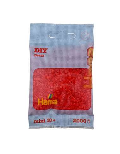 HAMA BEADS: BEADS MINI 2000 COLOR 13 ROJO TRANSLÚCIDO