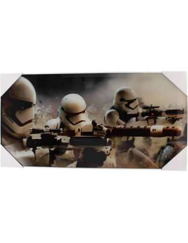 STAR WARS. PÓSTER DE VIDRIO STORMTROOPERS BATALLA EP7 (30X60 CM)