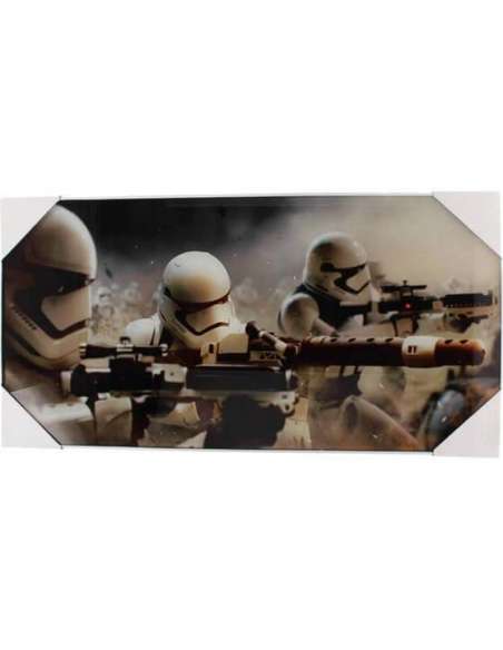 STAR WARS. PÓSTER DE VIDRIO STORMTROOPERS BATALLA EP7 (30X60 CM)