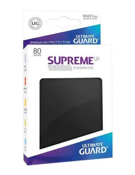 FUNDAS CARTAS. SUPREME UX NEGRO (80 UN) 66X91MM